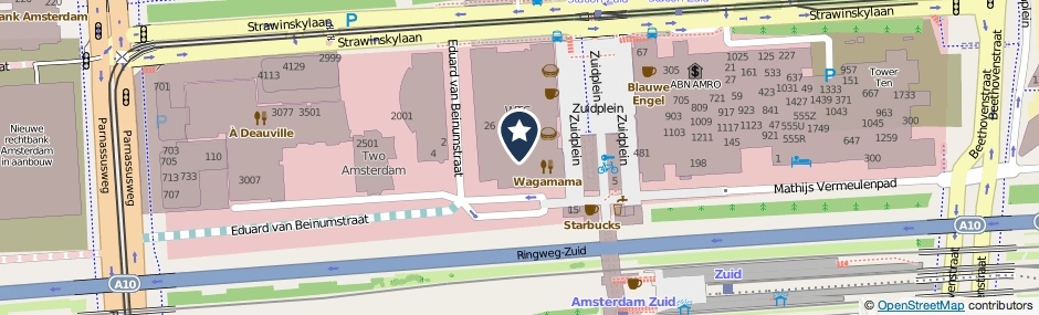 Kaartweergave Zuidplein 128 in Amsterdam