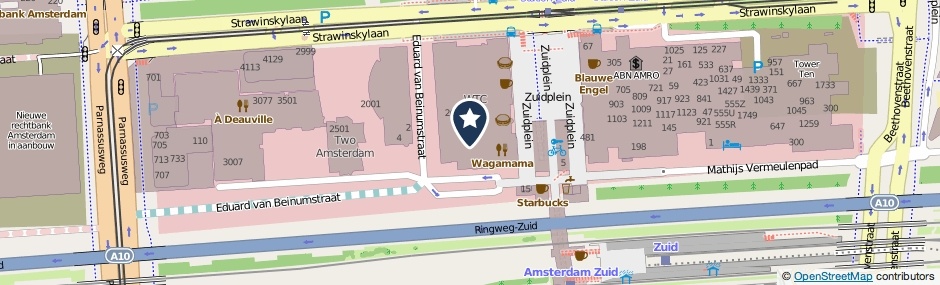 Kaartweergave Zuidplein 132 in Amsterdam