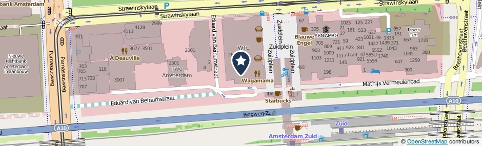 Kaartweergave Zuidplein 158 in Amsterdam