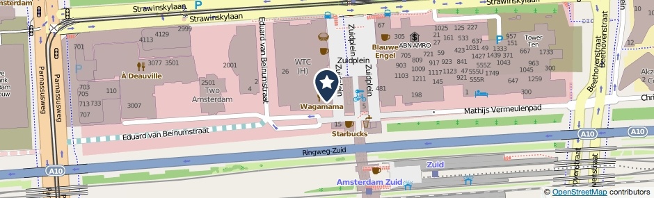 Kaartweergave Zuidplein 166 in Amsterdam