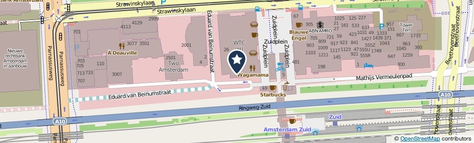 Kaartweergave Zuidplein 202 in Amsterdam