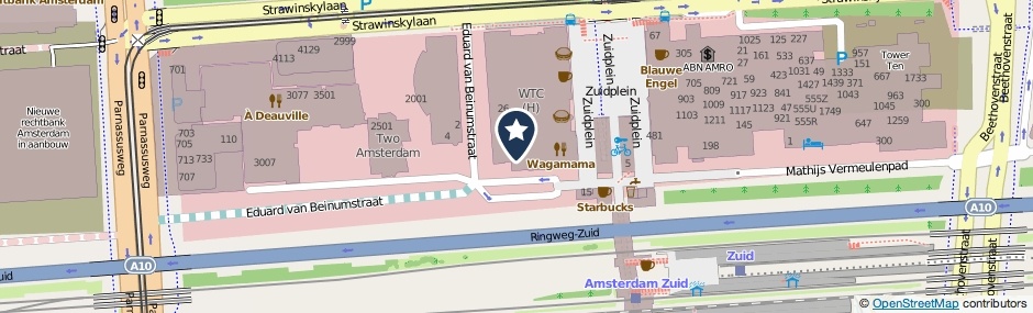 Kaartweergave Zuidplein 204 in Amsterdam