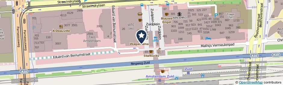 Kaartweergave Zuidplein 206 in Amsterdam