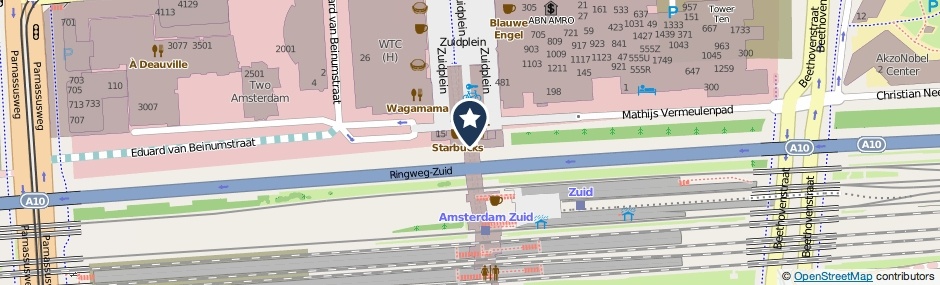 Kaartweergave Zuidplein in Amsterdam