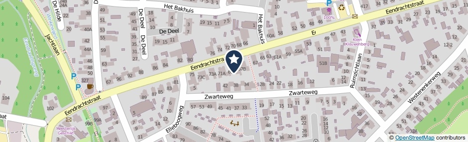 Kaartweergave Eendrachtstraat 69 in Apeldoorn