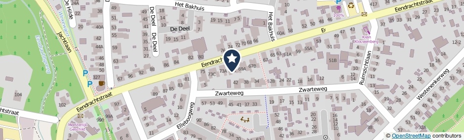 Kaartweergave Eendrachtstraat 71-A in Apeldoorn