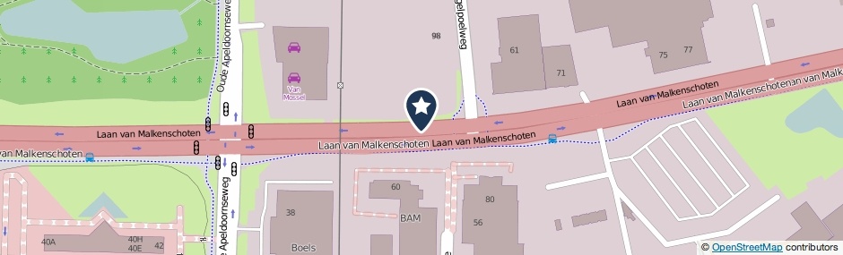 Kaartweergave Laan Van Malkenschoten in Apeldoorn