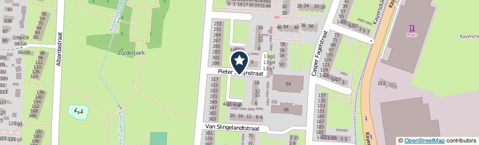 Kaartweergave Pieter Steijnstraat in Apeldoorn