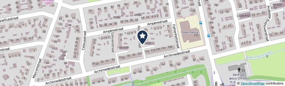 Kaartweergave Reaumurstraat in Apeldoorn