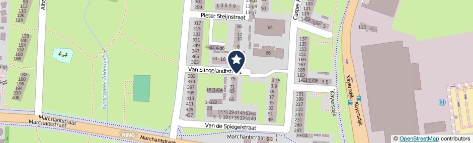 Kaartweergave Van Slingelandtstraat in Apeldoorn