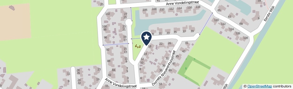 Kaartweergave Domela Nieuwenhuisstraat in Appelscha