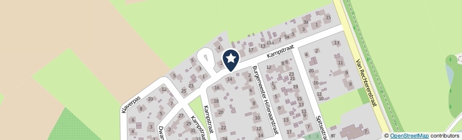 Kaartweergave Kampstraat in Appeltern