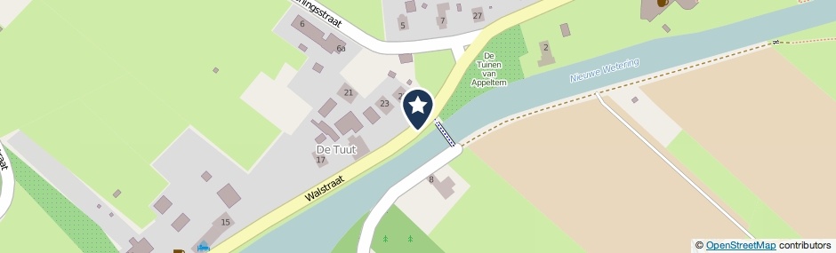 Kaartweergave Walstraat in Appeltern