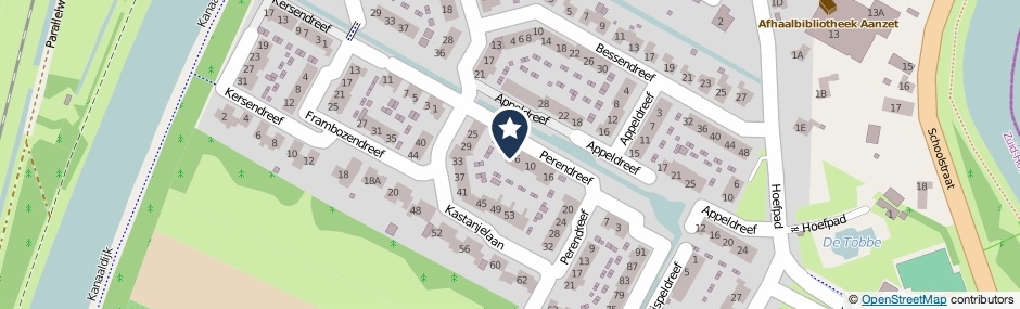Kaartweergave Perendreef 4 in Arkel