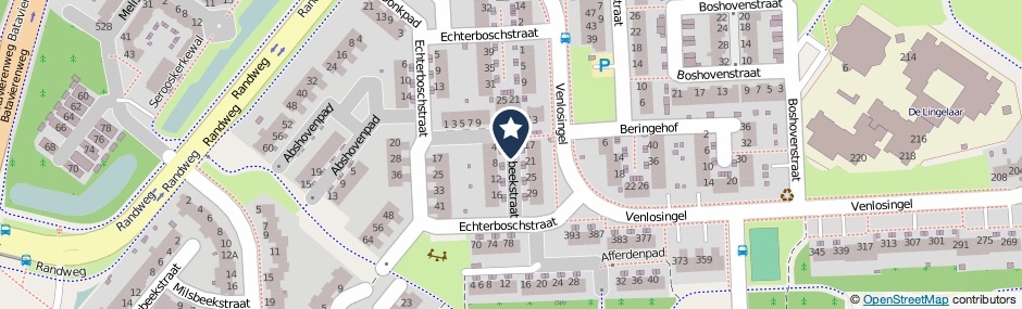 Kaartweergave Craubeekstraat in Arnhem