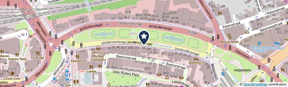 Kaartweergave Jansbinnensingel in Arnhem