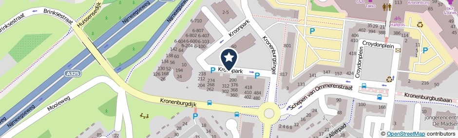 Kaartweergave Kroonpark in Arnhem