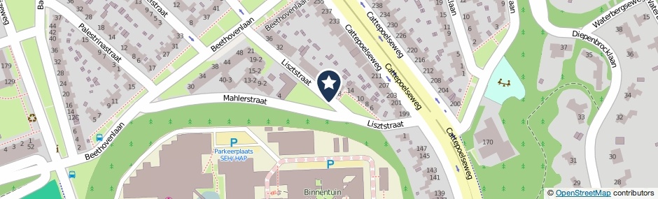 Kaartweergave Lisztstraat in Arnhem