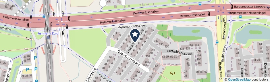 Kaartweergave Louise Michelstraat in Arnhem