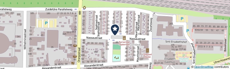 Kaartweergave Nassaustraat in Arnhem