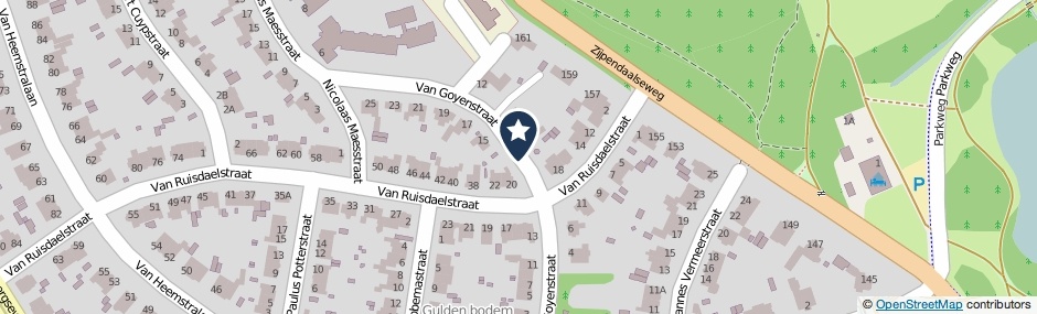 Kaartweergave Van Goyenstraat in Arnhem