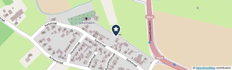 Kaartweergave Kerkpad in Asch