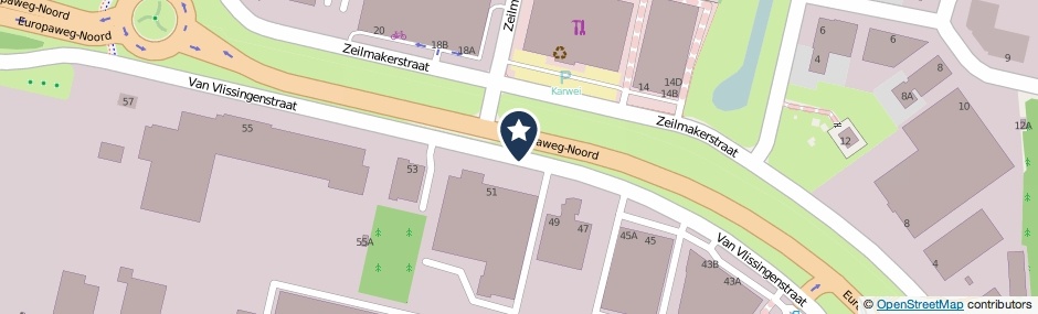 Kaartweergave Van Vlissingenstraat in Assen