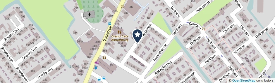 Kaartweergave Assumburgstraat in Assendelft