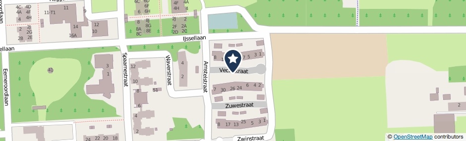 Kaartweergave Vechtstraat in Baarn