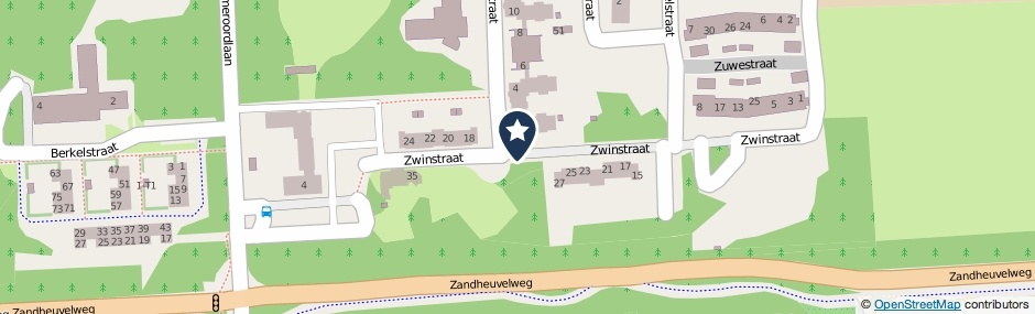 Kaartweergave Zwinstraat in Baarn
