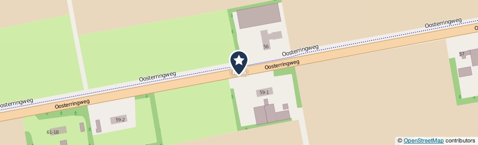 Kaartweergave Oosterringweg in Bant