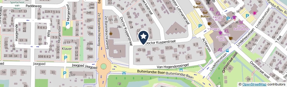 Kaartweergave Dr. Kuyperstraat in Barendrecht