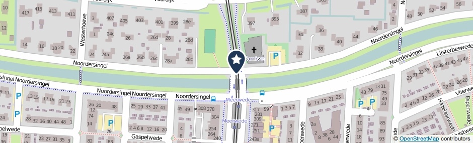Kaartweergave Noordersingel in Barendrecht
