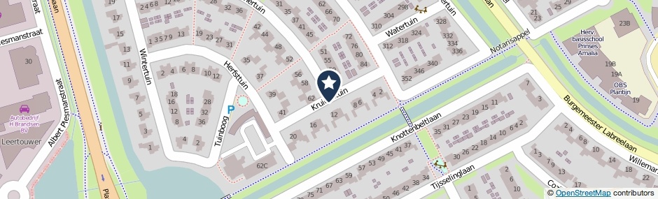 Kaartweergave Kruidentuin in Barneveld