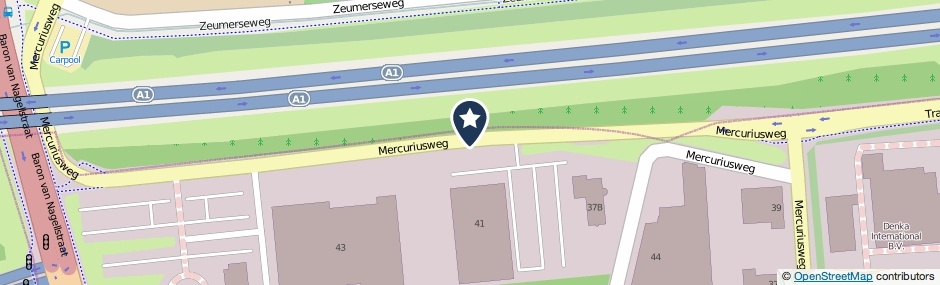 Kaartweergave Mercuriusweg in Barneveld