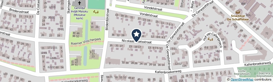 Kaartweergave Nicolaas Beetsstraat in Barneveld