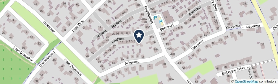 Kaartweergave Driehoek 1 in Bavel