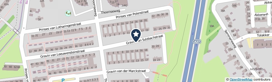 Kaartweergave Gravin Van Sulzbachstraat in Bavel