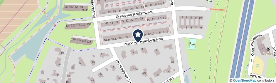 Kaartweergave Jacoba Van Heinsbergstraat in Bavel