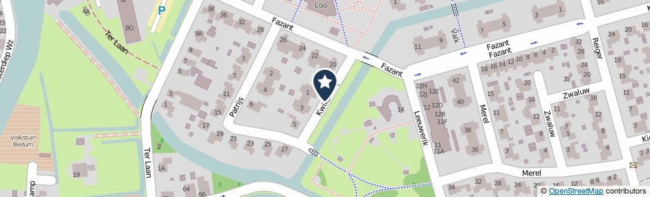 Kaartweergave Kwikstaart in Bedum