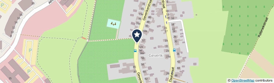 Kaartweergave Geverikerstraat in Beek (Limburg)