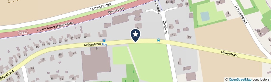Kaartweergave Molenstraat in Beers (Noord-Brabant)