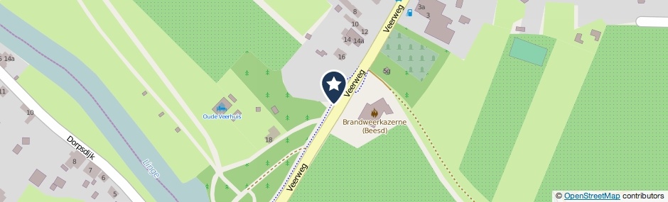 Kaartweergave Veerweg in Beesd