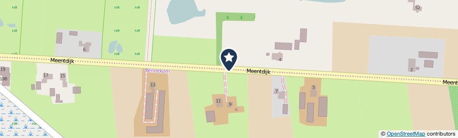 Kaartweergave Meentdijk in Bennekom