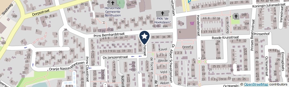 Kaartweergave Smedinghstraat in Benthuizen
