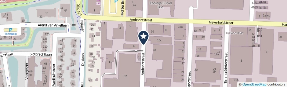 Kaartweergave Ambachtstraat in Bergambacht