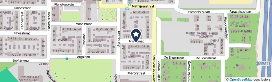 Kaartweergave Arielstraat in Bergen Op Zoom