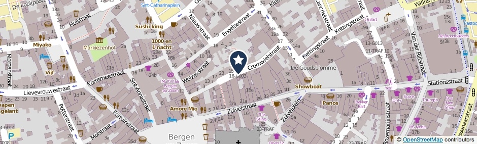 Kaartweergave Cromwielstraat in Bergen Op Zoom