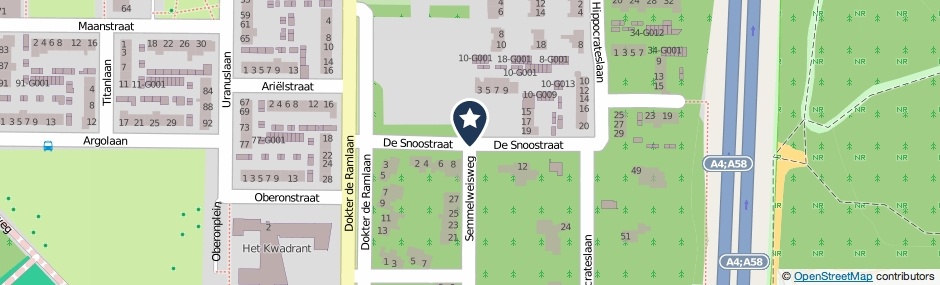 Kaartweergave De Snoostraat in Bergen Op Zoom