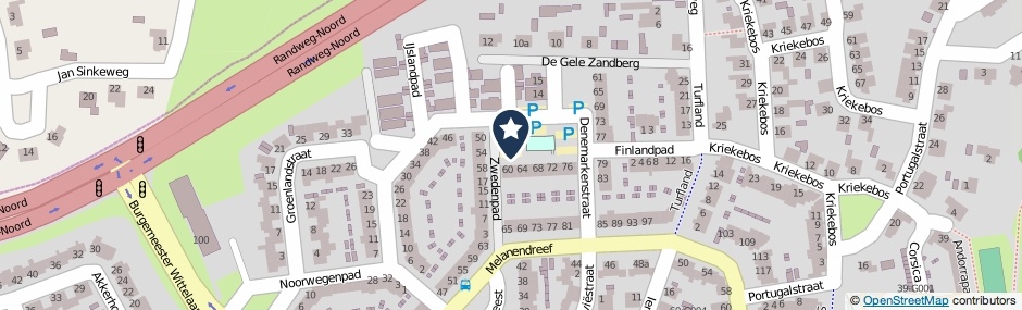 Kaartweergave Denemarkenstraat in Bergen Op Zoom